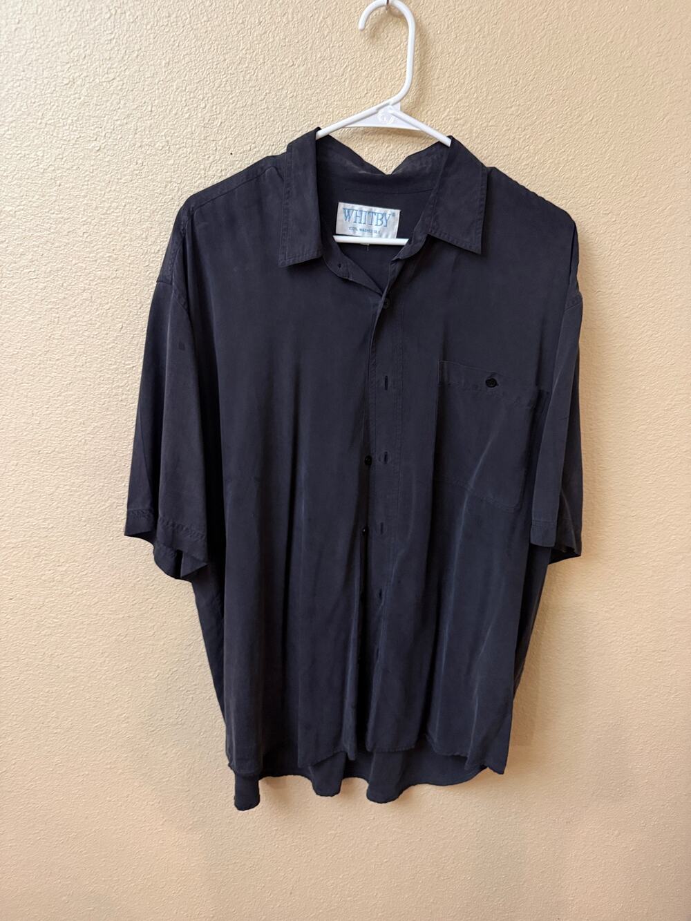 Vintage Whitby 100% Washable Silk short sleeve button up shirt Men's XL preppy